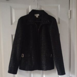 Christopher & Banks Black Shimmer Textured Blazer
